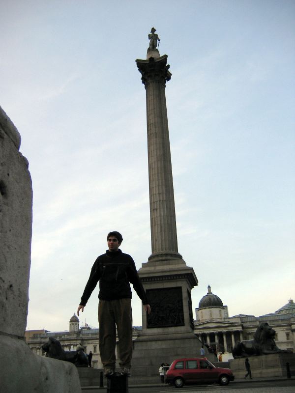 Balancing in front of Napoleon at Trafalgar Sq.