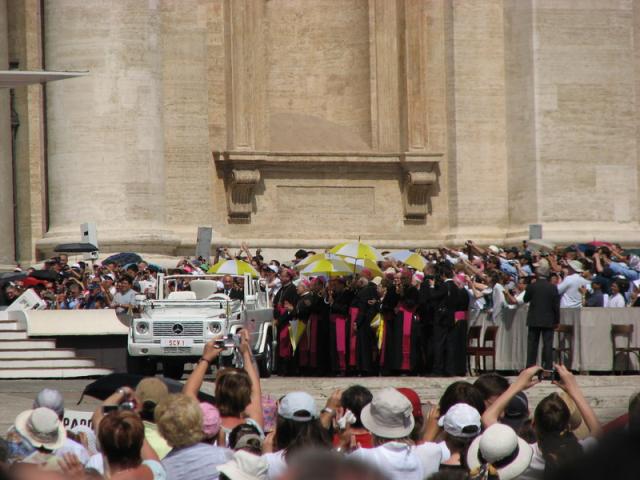 Riding around in the Popemobile