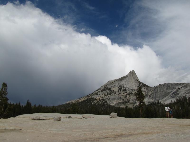 Clouds approaching over Cathedral Peak